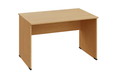 EPL 28 - 12 stůl kancelářský, dřevěná podnož, deska 25 mm, široký 1200 mm, javor horský